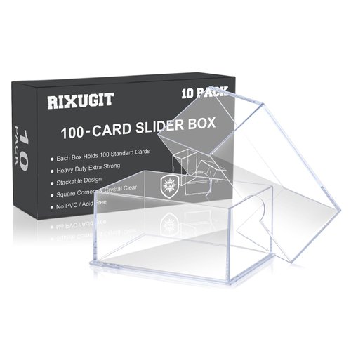 10-Pack 100-Count Deck-Case Card-Box - 2 Piece Trading Card Storage Box, Trading Card Deck Boxes, Clear Card Case Collection Storage Box for Gaming Cards, Sports Cards, Baseball Cards, Playing Cards