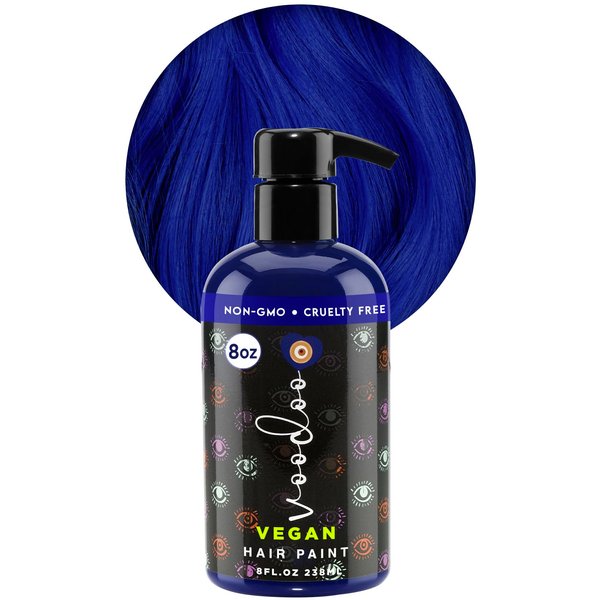 VOODOO Blue Hair Paint (Serenity) 8 Oz | Vegan & Cruelty-Free Blue Hair Dye | Ammonia, Sulfate & Paraben-Free | Vivid & Bright Intermixable Temporary Hair Dye | DIY Semi Permanent Hair Color (8 Oz)