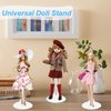 HMIEPRS 10 Pcs Doll Stand Adjustable Doll Display Stand, Action Figure Stand Holder 1/6 Scale Doll Support Stand for 8" to 12" Doll Accessories (White)