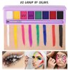Go Ho 16 Colors Water Activated Eyeliner Palette,Highly Pigmented Bright Vibrant Fluorescent Rainbow Colorful Face and Body Paint Makeup,Matte and UV Paint Graphic Eyeliner,With Eyeliner Brush