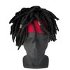 Braided Wig with Red Headband comes with three Hair Rings Silver Hip-Hop Sporty for Costume Black Wig Cap Unisex Dreadlock Wig
