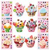 24 Sheets Make Your Own Cupcake Stickers Make A Face Stickers for Kids Toddlers with DIY Craft Stickers Kids Party Favor Supplies Crafts