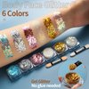 FANDAMEI Face Glitter, 6 Colors Face Glitter Gel+ 4PCS Glitter Freckles Face. Body Glitter Gel, Hair Glitter, Face Glitter Makeup. Glitter Face Speckles, Makeup Patches. Body Face Glitter