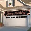 Happy Birthday Decorations - Black and Rose Gold Happy Birthday Banner Sign, Happy Birthday Backdrop for Girls Women Birthday Party Decorations