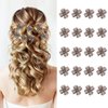 Canitor Mini Flower Hair Clips Rhinestone 20 Pcs Decorative Hair Accessories for Women Girls Cute Small Bangs Clips Hair Jewelry For Wedding Bridal (gray)