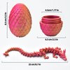 MEIEST 3 PCS Mini 3D Printed Dragon in Egg,Full Articulated Crystal Dragon,Flexible Joints Home Decor Executive Desk Toys, Creative Gifts