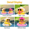 wonuu Car Rubber Duck Decoration, West Cowboy Duck Car Dashboard Decoration Accessories with Mini Swim Ring Cowboy Hat Scarf and Sunglasses, A_Pink&White Cowboy hat