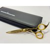 7INCHES AND 6.5INCHES PROFESSIONAL HAIR CUTTING AND THINNING SHEARS SET RAZOR EDGE BARBER SCISSORS HANDMADE SCISSORS RIGHT-HAND MADE OF HIGH CARBON STEEL (GOLDEN, 7)