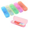 4 Pieces Portable Plastic Toothbrush Case Container Toothpaste Storage Box Toothbrushes Holder for Travel Use