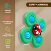 TGXLAK 3PCS Suction Cup Spinner Toys for Babies, Fidget Spinners Sensory Bath Toys 6 12 18 Months, Airplane Car Travel Essential 1-3 Year Old Boy Girl Birthday Gift for Baby