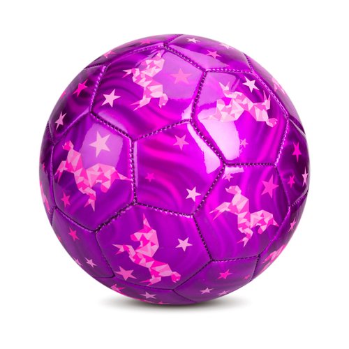 EVERICH TOY Kids Soccer Ball Size 3 with Pump, Unicorn Purple Pink Soccer Balls for Toddlers & Kids, Indoor Outdoor Ball Play Toys, Ideal Gift for Operation Christmas Shoe Box