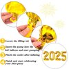 Happy New Year Decorations 2025 Set-Huge 2025 Gold Foil Number Balloons, Happy New Year Banner Black and Gold Latex Balloons, New Years Eve Party Supplies 2025 for Home Office Decorations