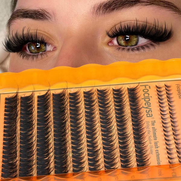 Focipeysa Lash Clusters 80D Eyelashes Extensions Wispy Fluffy Cluster Eyelashes 10-16mm Volume Cluster Eyelash Extensions 220Pcs D Curl Individual Lashes Extension Soft Eyelash Clusters DIY Lash