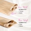 REECHO Hair Extensions, Blonde Clip in Hair Extensions 24" Thick Long Loose Waves hair extensions HE002 Invisible Lace Weft Natural Soft Hairpieces for Women – Platinum Blonde