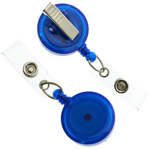 25 Pack - Translucent Retractable ID Badge Reels with Alligator Swivel Clip - Colorful Badge Holder Blanks with Swivel Clips for Nurses, Teacher, and Office Employees by Specialist ID (Royal Blue)