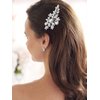 Unicra Silver Bride Wedding Hair Comb Bridal Flower Headpiece Sparkly Rhinestone Hair Accessorie for Women and Girls