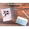 40 Pack 80 Pockets 5x7” Photocard Sleeves for A5 3 Mini Ring Binder, Ultra-Clear Photo Sleeves, Double-Sided 1 Pocket Photo Pages, Top Loading Photo Sheet Protector for Photos, Postcards, Seed Packets