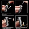 BIASTNR Permanent Match Matchstick Fire Starter - 3 Pack, Keychain Flint Metal Immortal Lighter, Kerosene Refillable Lighter Waterproof Emergency Survival Gear, black