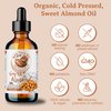 Bella Terra Oils - Organic Sweet Almond Oil 4oz - A Symphony of Vitamin E & Oleic Acid, Pure Cold-Pressed Essence, Luxe Touch for Skin