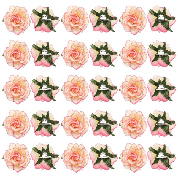 MECCANIXITY 30 Pcs Rose Flower Hair Clips 4 Inch Flower Hair Pins Flower Brooch for Women Hair Accessories Pastel Yellow