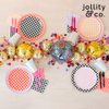 Jollity & Co Check It! Dinner Plates - The Classic Black Paper Plates - Pack of 8 Cake Plates Disposable - Checkered Pattern Party Plates for Baby Showers, Summer Parties, Birthday Decorations