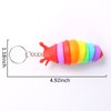 MEIEST 6 PCS Mini Fidget Slug Key-chain Toys,3D Articulated Stretch Caterpillar Sensory Stress Relief Flexible Hand Toy, Ideal Party Favor Colorful Office Desk Pet Toys(Random Color)