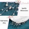 Barode Rhinestones Bridal Wedding Hair Pins Silver Flower Hairpin Pearl Bride Hair Accessories for Women and Girlss (Silver)