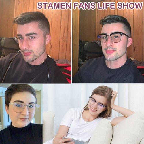 Stamen Blue-Light Glasses for-Men Women, Anti Eye Strain Clearer Lens Better Sleep, Computer/Gaming Blue Light Blocking Glasses