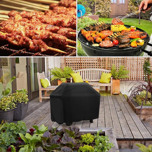 Grill Cover 55 inch, iCOVER Waterproof BBQ Gas Grill Cover, Polyester Lightweight Easy On/Off, Dustproof Fade Resistant for Weber Char-Broil Nexgrill and More Grills