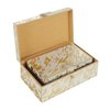 Deco 79 Leather Handmade Decorative Box Decorative Keepsake Boxes with Gold Foil Paint, Set of 2 Storage Boxes 8", 10"W, Gold