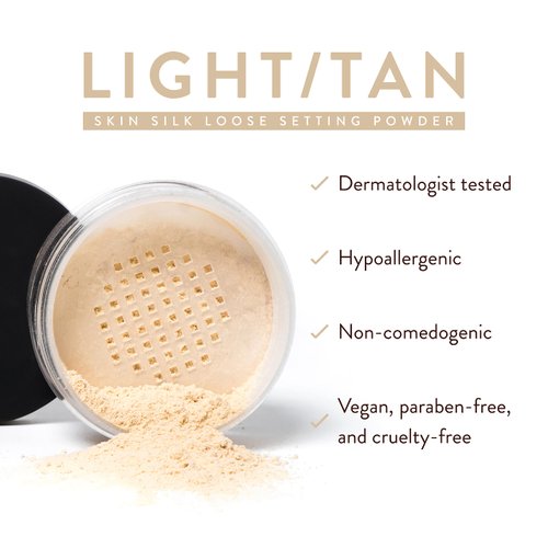 Mented Cosmetics Skin Silk Loose Setting Powder, Loose Setting Powder for Light Skin, Talc Free Setting Powder, Loose Face Powder, Loose Powder Makeup