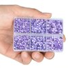LPBeads 6400 Pieces Violet Purple Hotfix Rhinestones Flat Back 5 Mixed Sizes Crystal Round Glass Gems with Tweezers and Picking Rhinestones Pen