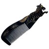 Natural Buffalo Horn Comb, Animal Engrave, Hair Comb, Anti-Static Handmade Pocket Comb, Fine Tooth, Gift For Men Women Mom Wife Daughter, Birthday (Dark Horse)