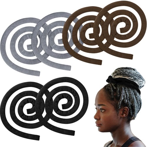 6 Pieces Spiral Lock Hair Tie Dreadlock Accessory Hair Bands Iron Wire Embedded Ponytail Holders ...