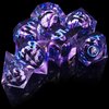 AUSTOR 7 Die DND Dice Set 7 Pieces Violet Flame Dragon Resin Dice Role Playing D and D Dice D20 D12 D10 D8 D6 D4 Sharp Edge Dungeons and Dragons Dice with Case