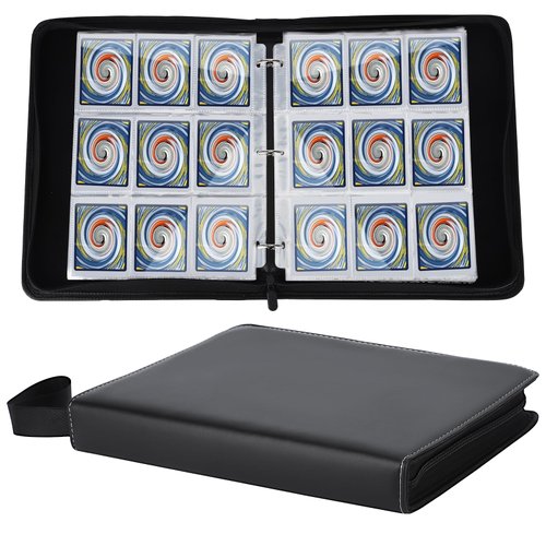 Biknuis Toploader Binder Trading Card Binder 9 Pocket, Cards Holder with 50 Removable Sleeves Top Loader Binder Fits 900 Cards, Card Collection Binder for Trading Cards