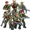 MEIEST 6 PCS Mini WWII Soldier Military Action Figures, Army Model Building Block Toys with Multiple Military Weapons Accessories,Party Favors Set for Kids (British Army)