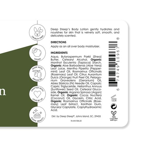 Deep Steep Rosemary Mint Body Lotion, 10 FZ