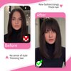 Loveternal Clip in Bangs 100% Real Human Hair Bangs Hair Clip on Bangs for Women Fake Bangs Fringe with Air Bangs Clip Hair Extensions for Daily Wear (Dark Brown)