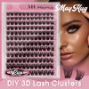 Mayhug Lash Clusters 144 Pcs Eyelash Clusters, 10-18mm 3D Fluffy Lash Clusters, Super Soft Wispy Eyelashes Clusters Reusable 7 Times, Cluster Lashes Natural Look, Easy DIY Lashes at Home (Lux)
