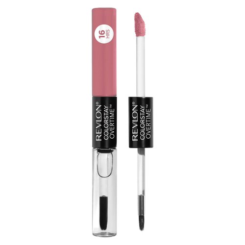 Revlon ColorStay Overtime Lipcolor, Dual Ended Longwearing Liquid Lipstick with Clear Lip Gloss, with Vitamin E in Pink, 24/7 Pink (530), 0.07 oz
