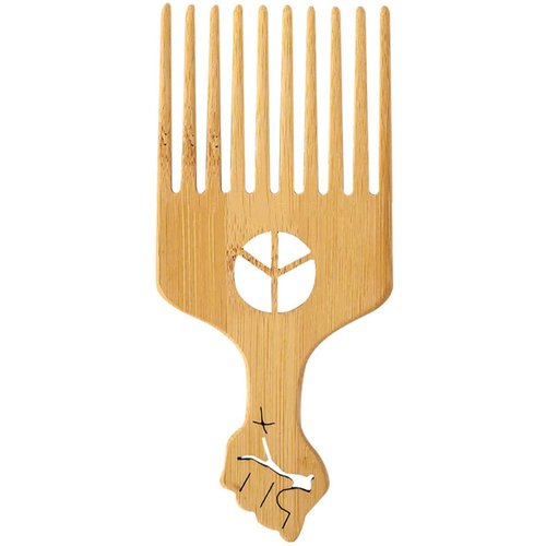 LALAFINA Afro Pick Comb - Plastic Volumizing Styling Tool for Thick, Coarse, Curly Hair and Beards, Non-Static Detangling Comb for Men and Women