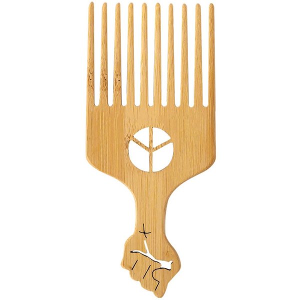 LALAFINA Afro Pick Comb - Plastic Volumizing Styling Tool for Thick, Coarse, Curly Hair and Beards, Non-Static Detangling Comb for Men and Women