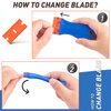 DIYSELF 2 Pack Plastic Razor Blade Scraper, Extra 100Pcs Plastic Razor Blades Refills, Plastic Scraper Tool, Razor Scraper Tool, Blade Scraper Tool for Removing Vinyl, Decals, Stickers, Labels, Glue