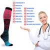Double Couple 3 Pairs Compression Socks for Women Men 20-30mmhg Knee High Stocking for Sports Running Travel Nurses Pregnancy