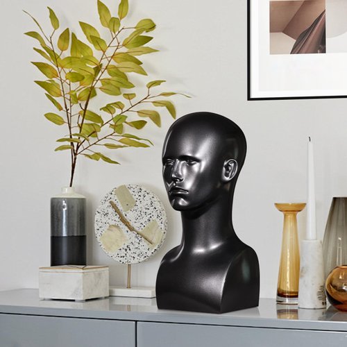 JINGFA Exquisite Male Mannequin Head PVC, Long-Lasting, Smooth Surface, Safe for Glasses & Sunglasses, Ideal for Salon Display, Home Decor, Parties & Malls