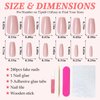 LuckForever 240pc Coffin Press on Nails Medium Fake Nails Nude Tan Glue on Nails Short Ballerina Coffin Nails Press ons Acrylic Nails False Nails Full Cover Artificial Fingernails with Adhesive Tab