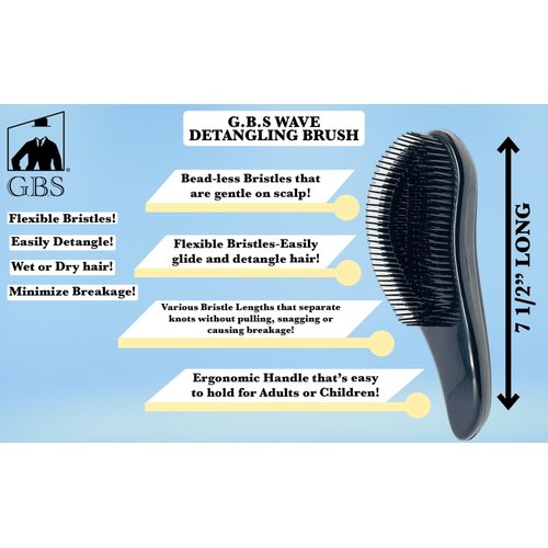 G.B.S Detangling Brush For Women and Girls, Dry and Wet Hair Brush Detangler for All Hair Types Eliminate Tangles and Knots, Black