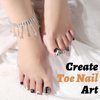 Teenitor 312pcs Clear Toe Nails Press on with Glitter Kit, Acrylic Toe Nail Tips Kit with Nail Glue, Press on Toenails for Women Fake Toe Nails Glue on