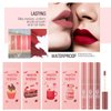 Tiejdhr 3Pcs Nude Matte Lipstick Set, Ice Cream Velvet Smooth Matte Lip Gloss, 24 Hour Natural Long Lasting & Nourishing Lip Glaze Non-stick Cup for Women Makeup (Set A)
